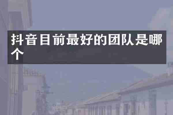 抖音目前最好的团队是哪个