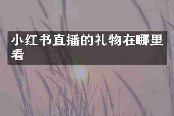 小红书直播的礼物在哪里看