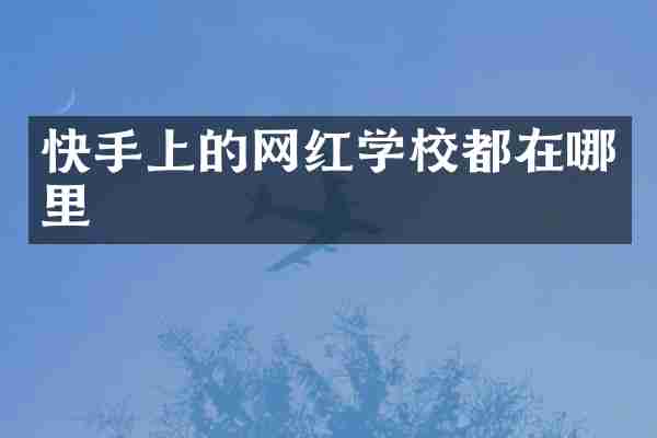 快手上的网红学校都在哪里
