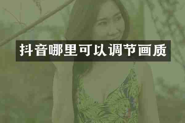 抖音哪里可以调节画质