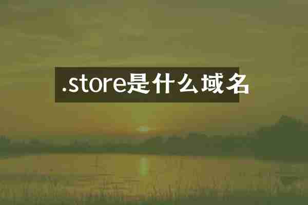 .store是什么域名
