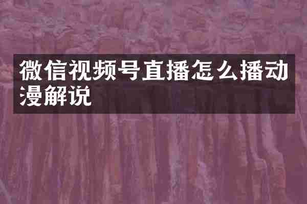 微信视频号直播怎么播动漫解说