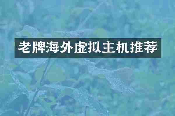 老牌海外虚拟主机推荐