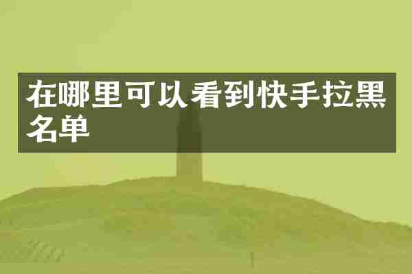 在哪里可以看到快手拉黑名单