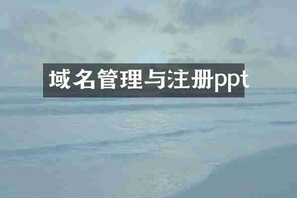 域名管理与注册ppt