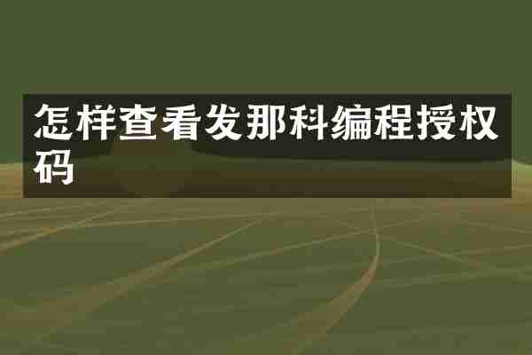 怎样查看发那科编程授权码