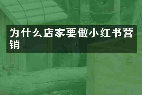 为什么店家要做小红书营销