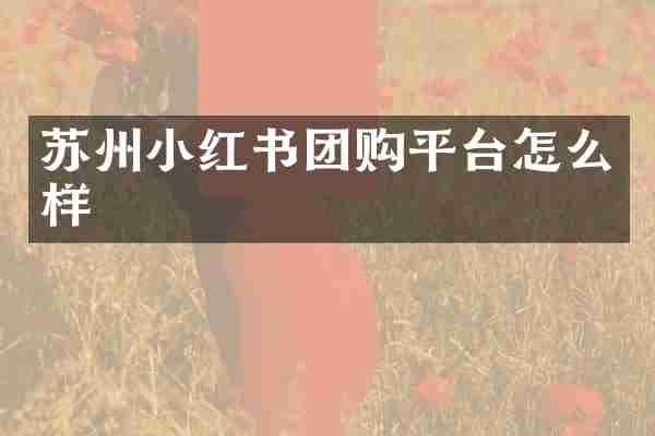 苏州小红书团购平台怎么样