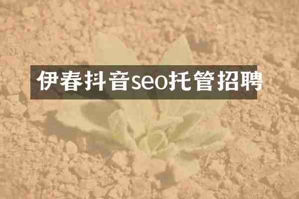 伊春抖音seo托管招聘