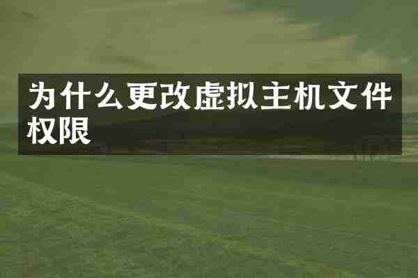 为什么更改虚拟主机文件权限