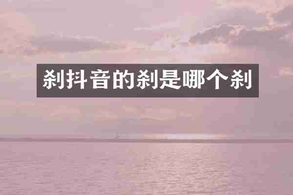 刹抖音的刹是哪个刹