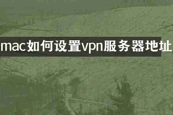 mac如何设置vpn服务器地址