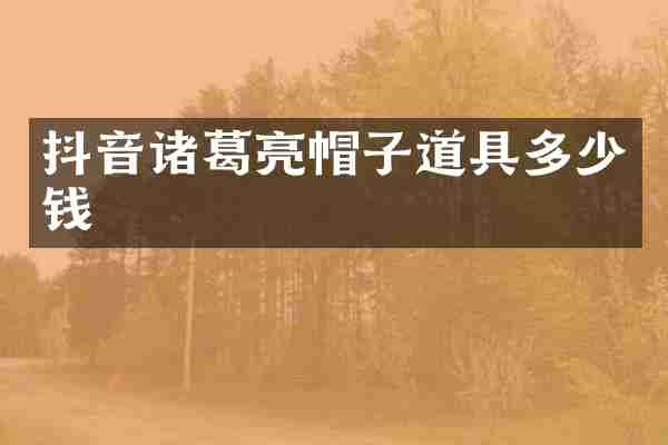 抖音诸葛亮帽子道具多少钱