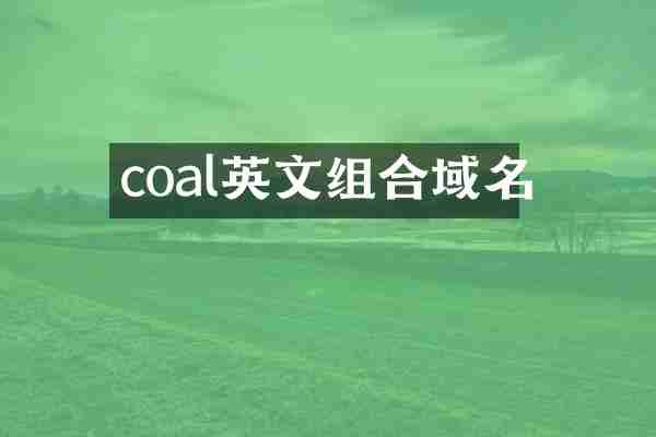 coal英文组合域名