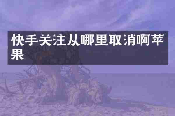 快手关注从哪里取消啊苹果