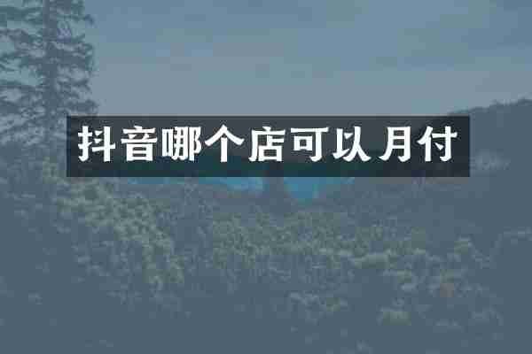 抖音哪个店可以月付