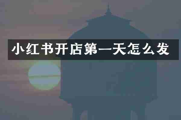 小红书开店第一天怎么发