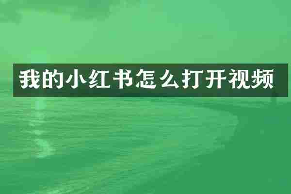 我的小红书怎么打开视频