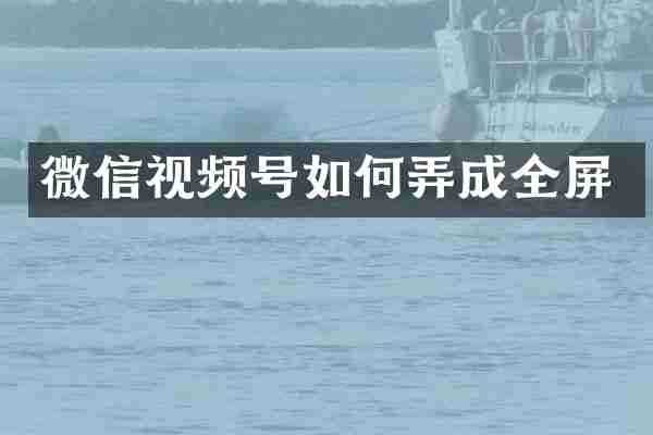 微信视频号如何弄成全屏