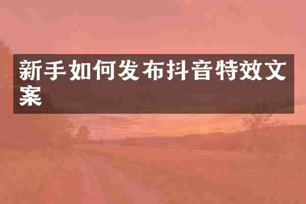 新手如何发布抖音特效文案