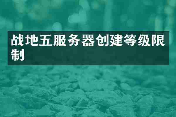 战地五服务器创建等级限制