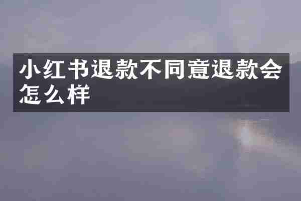 小红书退款不同意退款会怎么样