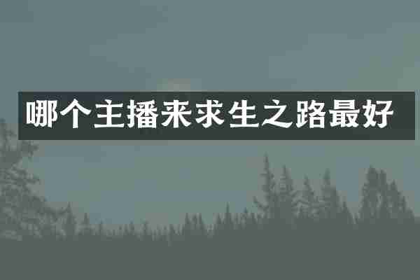 哪个主播来求生之路最好