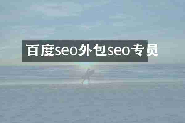 百度seo外包seo专员