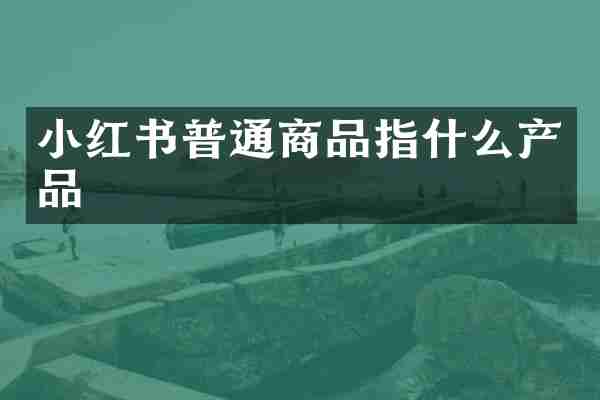 小红书普通商品指什么产品