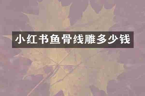 小红书鱼骨线雕多少钱