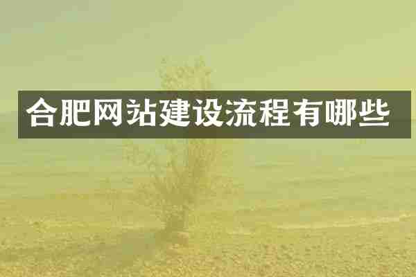 合肥网站建设流程有哪些