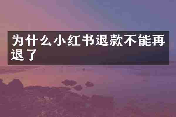 为什么小红书退款不能再退了