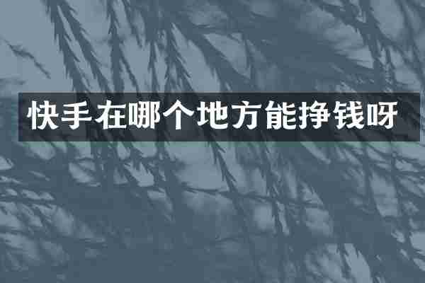 快手在哪个地方能挣钱呀