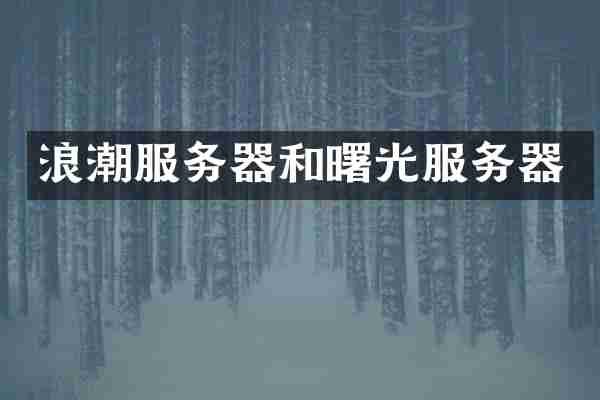 浪潮服务器和曙光服务器