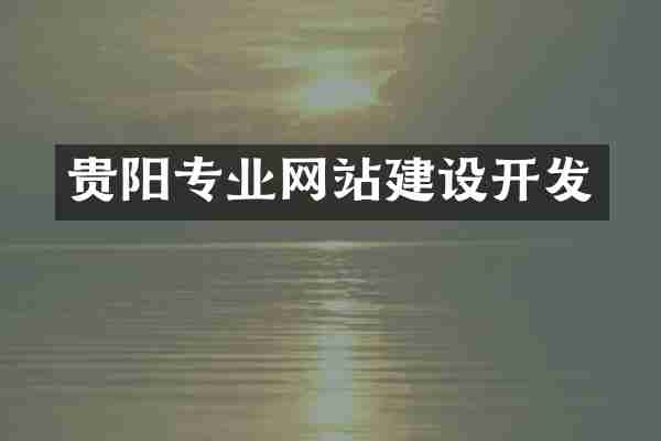 贵阳专业网站建设开发