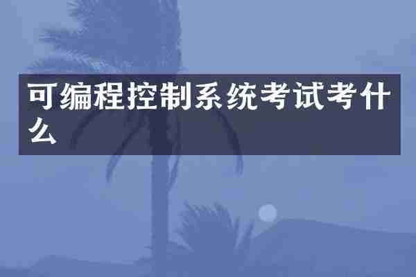 可编程控制系统考试考什么