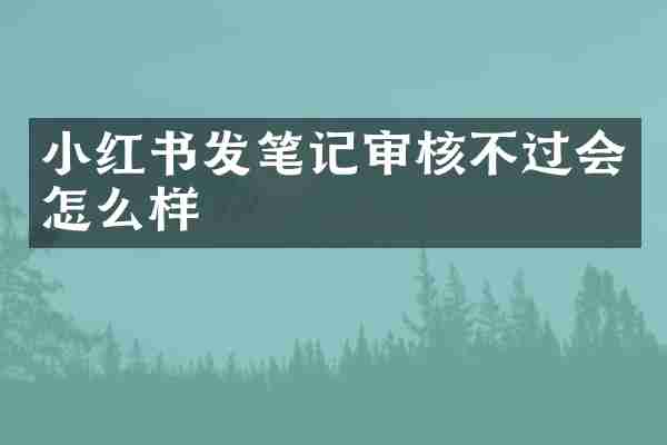 小红书发笔记审核不过会怎么样