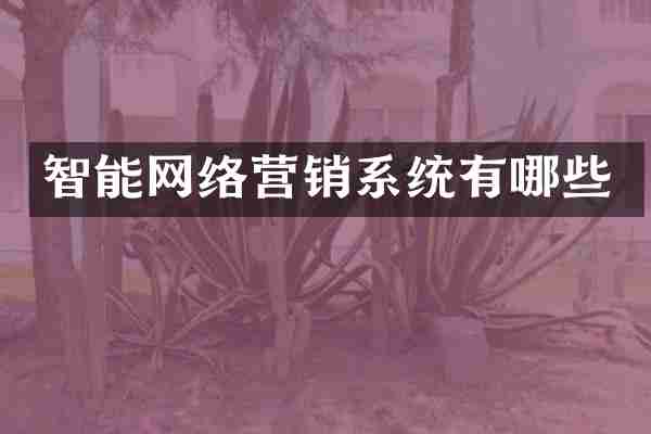 智能网络营销系统有哪些