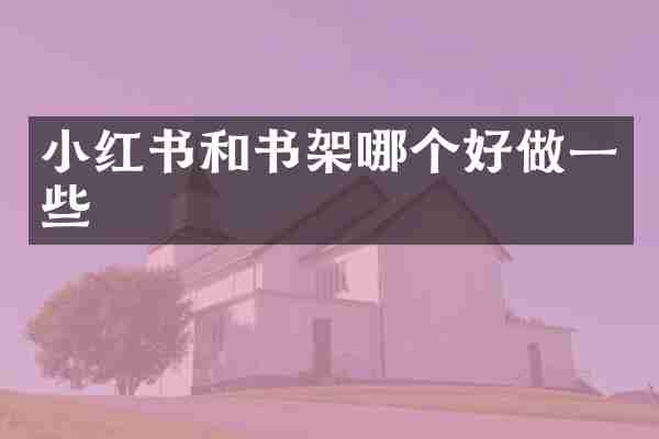小红书和书架哪个好做一些