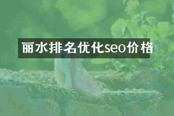丽水排名优化seo价格