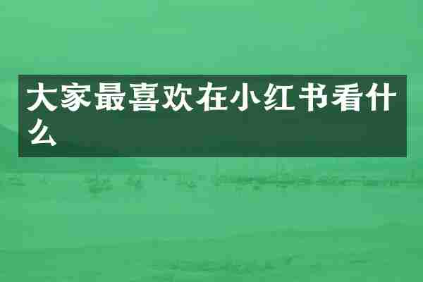 大家最喜欢在小红书看什么