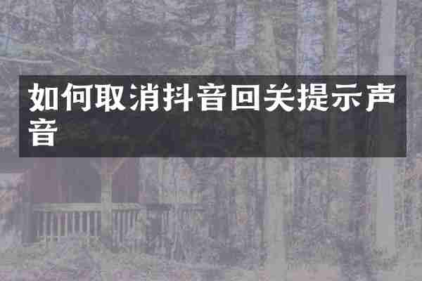 如何取消抖音回关提示声音