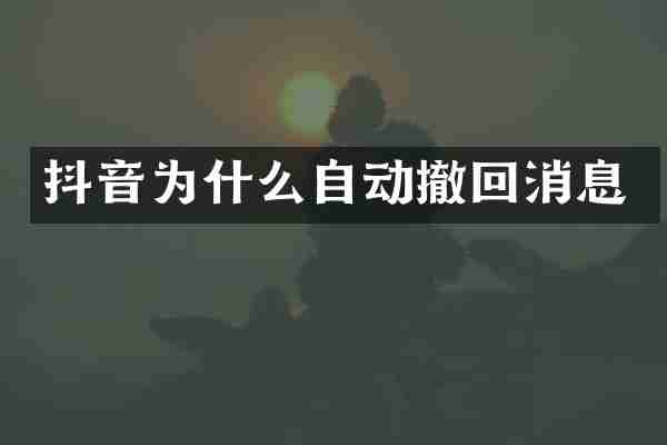 抖音为什么自动撤回消息