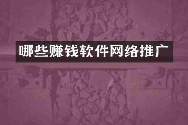 哪些赚钱软件网络推广