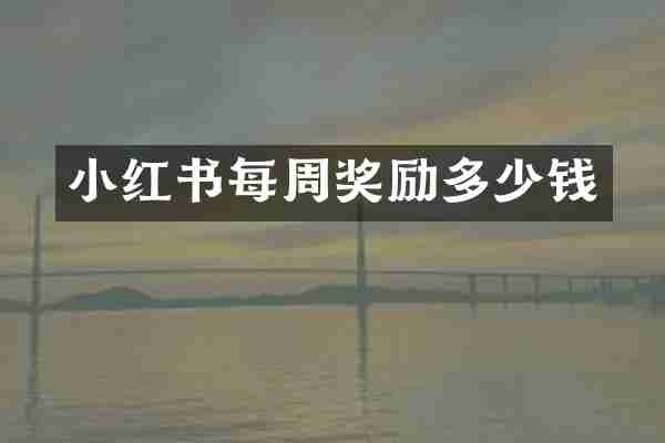 小红书每周奖励多少钱
