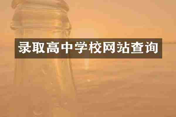 录取高中学校网站查询