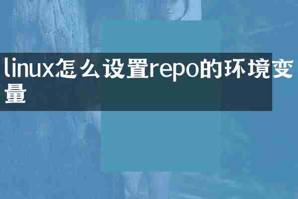 linux怎么设置repo的环境变量