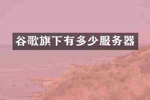 谷歌旗下有多少服务器