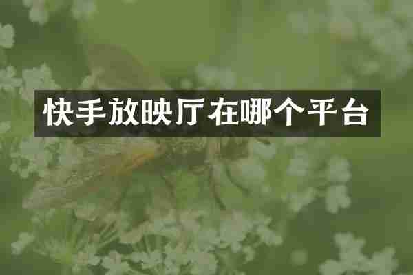 快手放映厅在哪个平台