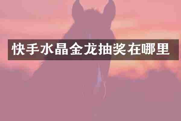 快手水晶金龙抽奖在哪里